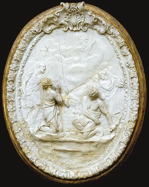 One of a series of four Doccia moulded oval plaques, mid 18th century (porcelain