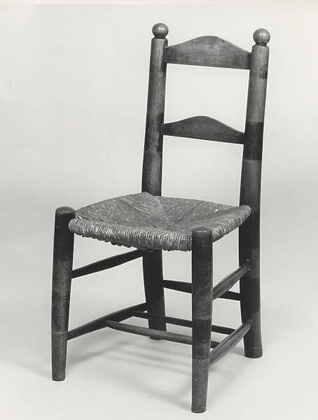 One of a set of six chairs (probably made for Cardiff Castle, South Wales) (b  /  w photo)