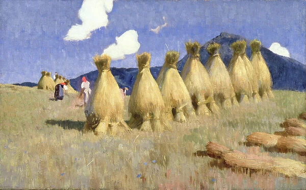 Seven Cornstooks in Upper Hungary, c. 1906 (oil on canvas)