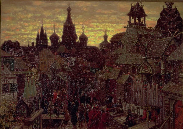 Seventeenth Century Moscow, a Street in Kitay Gorod, 1900 (oil on canvas)