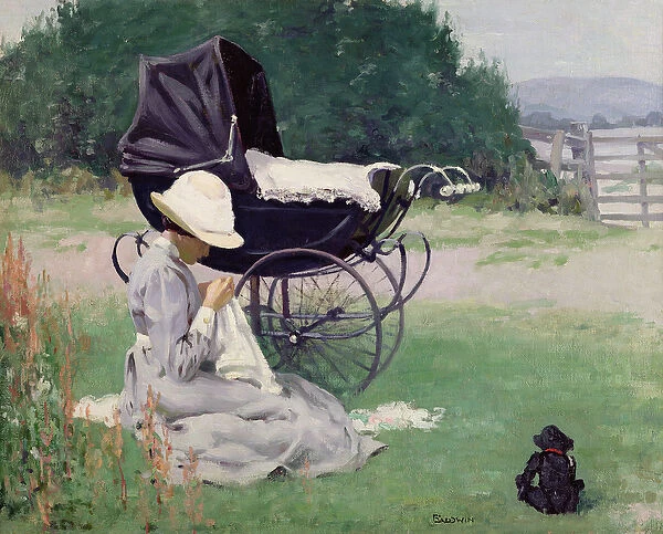 Sewing in the Sun, 1913