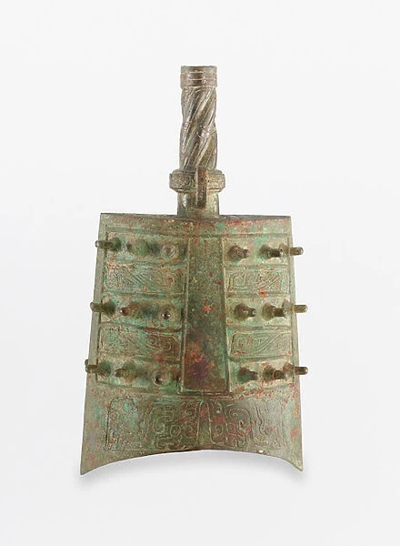 Shaft bell (yong) with spirals and dragons; from a set, c. 900-770 BC (bronze)