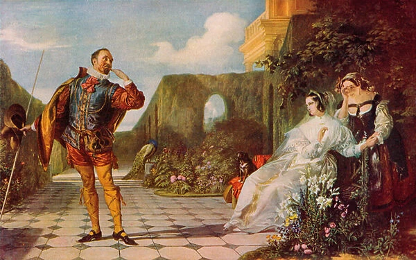 Shakespeare: Malvolio and Olivia, Twelfth Night, Act III, Scene 4 (colour litho)