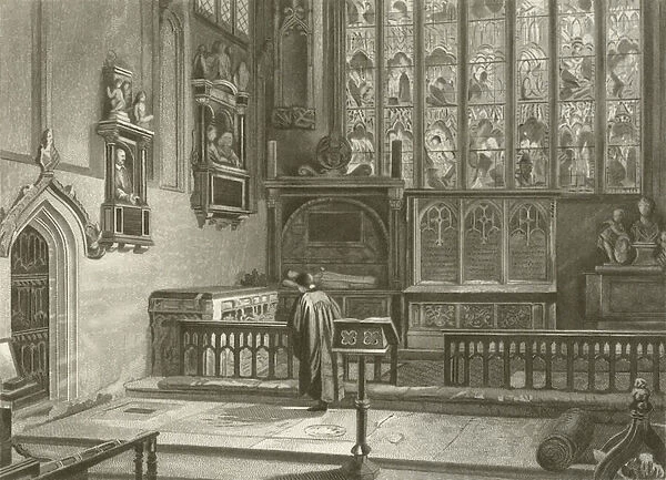 Shakspeares Tomb, Stratford Church (engraving)