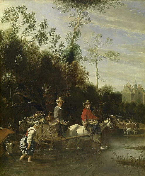 Shallow Water near a Castle, 1661 (oil on canvas)