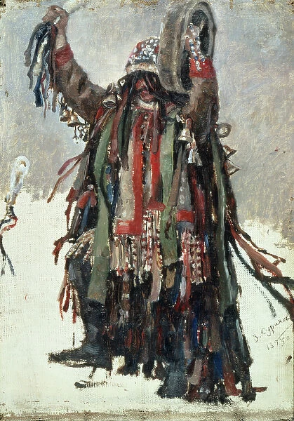 A Shaman, sketch for Yermak Conquers Siberia, 1893 (oil on canvas)