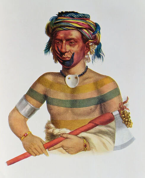 Shau-Hau-Napo-Tinia, an Iowa Chief, 1837, illustration from The Indian Tribes of North America