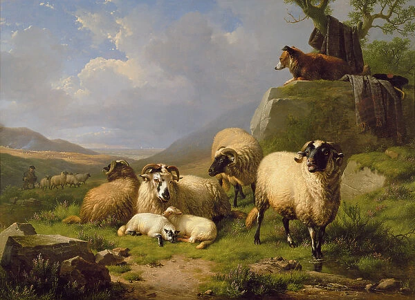 Sheep in a Landscape, 1863 (oil on canvas)