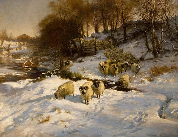 Sheep in the Snow, 1935 (oil on canvas)