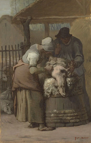 The Sheepshearers, 1857-61 (oil on canvas)