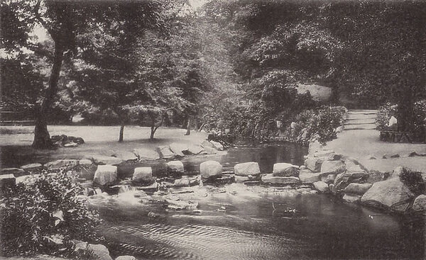 Sheffield: Stepping Stones, Endcliffe Woods (b  /  w photo)