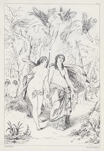 Shelleys Prometheus Unbound, Act II, Scene 1 (engraving)
