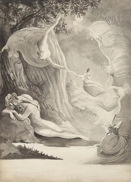 The Shepherds Dream, c. 1820 (pen & black ink, with brush, black & grey wash