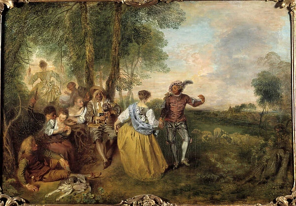 The shepherds. Painting by Jean Antoine Watteau (1684-1721), 18th century
