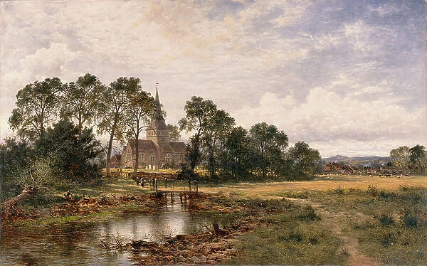 Shere Church, Surrey, 1892 (oil on canvas)