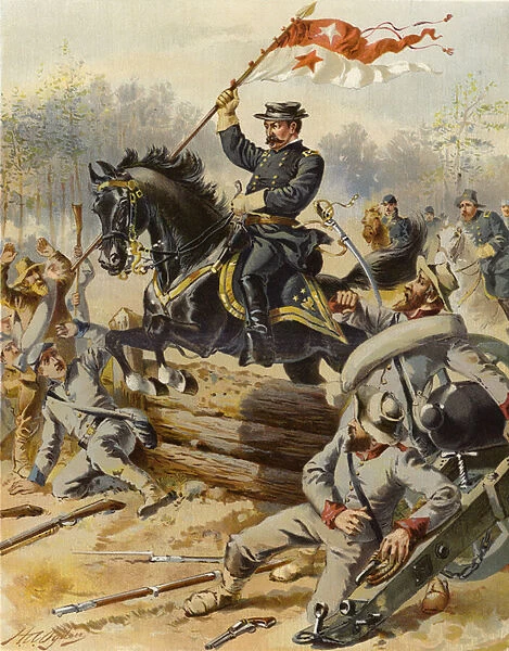 Sheridan at Five Forks, 1 April 1865 (colour litho)
