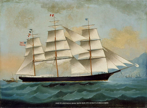 The Ship Fleetwing, Hong Kong Bay, J. W. Guest, Commander (oil on canvas)