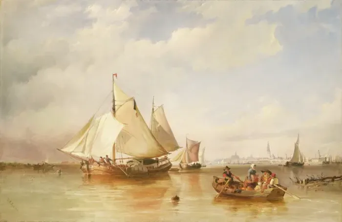 Framed Print : Shipping. AGN48029 Shipping by Robins, Thomas Sewell 
