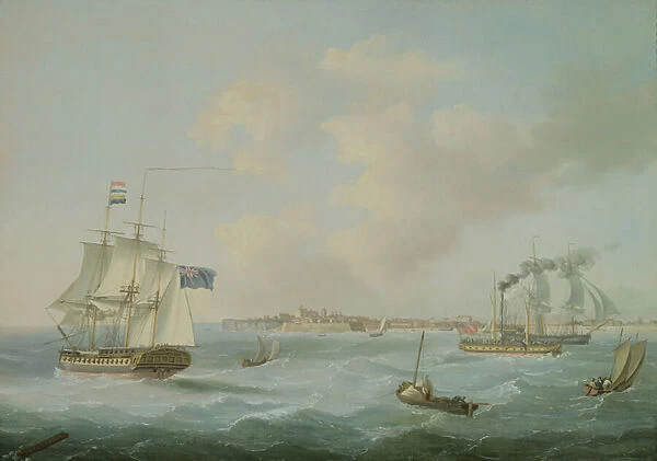 Shipping off Margate, 1825 (oil on canvas)