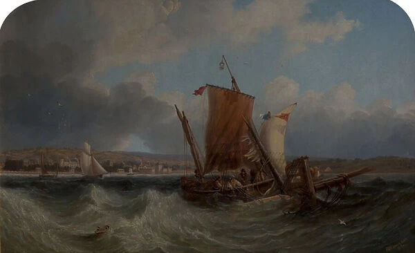 Shipping off North Yarmouth, 1959 (oil on canvas)