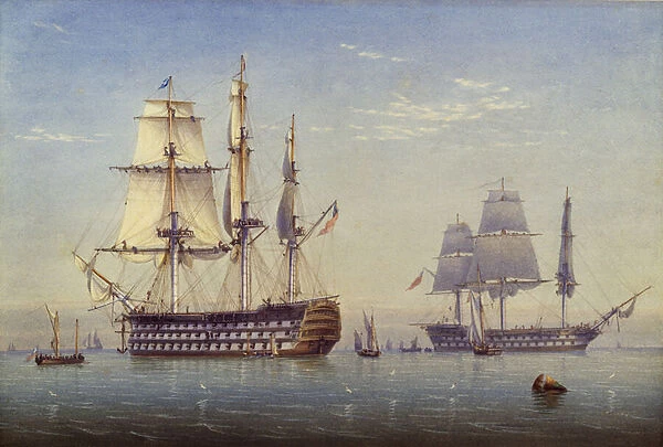 Ships Of The Line, 1825-1840 (w  /  c & bodycolour over pencil on paper)