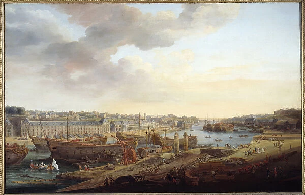 Shipyard: 'The port of Brest'Painting by Louis Nicolas van