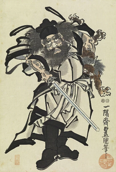 Shoki the Demon Queller, c. 1849-53 (woodblock print)