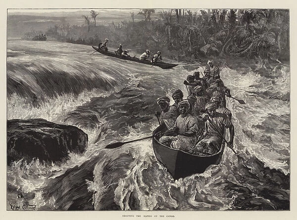 Shooting the Rapids on the Congo (engraving)