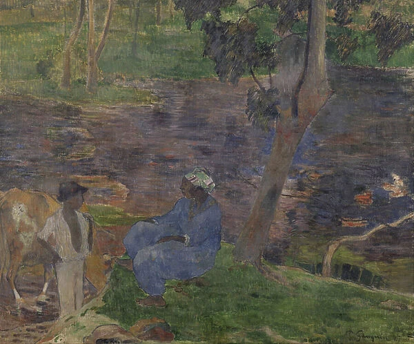 On the Shore of the Lake, Martinque, 1887 (oil on canvas)