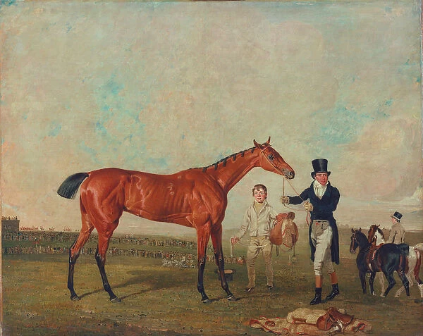 Shoveller Held by her Trainer Will Chifney, 1819 (oil on canvas)