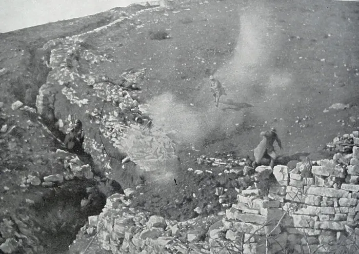Framed Print : Shrapnel exploding from an Australian Shell, 1917
