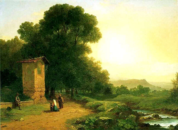 A Shrine in Italy, 1847 (oil on canvas)