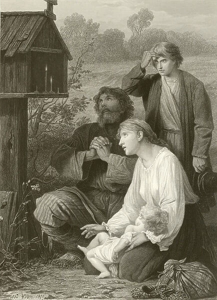A shrine in Russia (engraving)