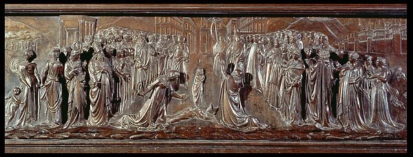 The Shrine of St. Zenobius, detail of the relief, c. 1432-42 (bronze) (detail of 97641)