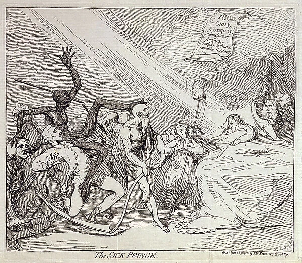 The Sick Prince, published by S.W. Fores in 1787 (etching)
