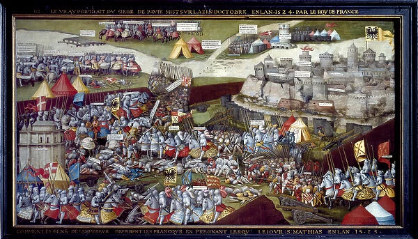 The Siege and Battle of Pavia, 1525 - 1528 (oil on oak panel)