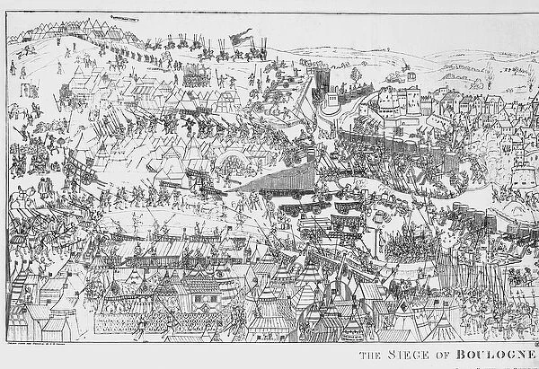 The Siege of Boulogne by King Henry VIII (1491-1547) in 1544, engraved by James Basire