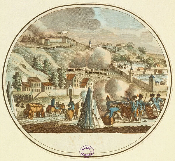 Siege of Lyon, 1793 (coloured engraving)