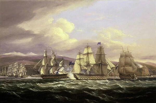 The Siege of Toulon, 1810-1814, maneuver led by Admiral Edward Pellew (1757-1833), on November 5, 1813