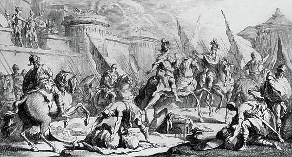 The siege of Toulouse by Henry II, King of England (engraving)