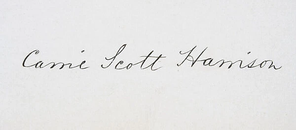 Signature of Caroline Lavinia Scott Harrison (pen & ink on paper)
