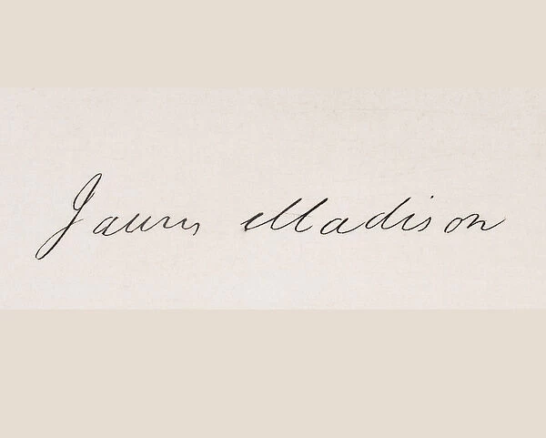 Signature of James Madison (litho)