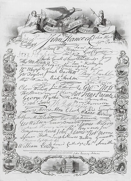 Signatures to The Declaration of Independence (engraving)