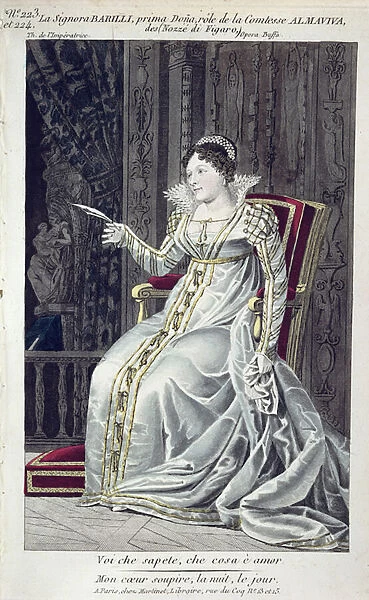 Signora Barilli in the Role of Countess Almaviva in The Marriage of Figaro