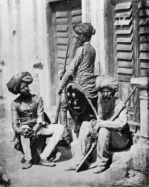 Sikh Officers during the Indian Rebellion, 1858 (b  /  w photo)