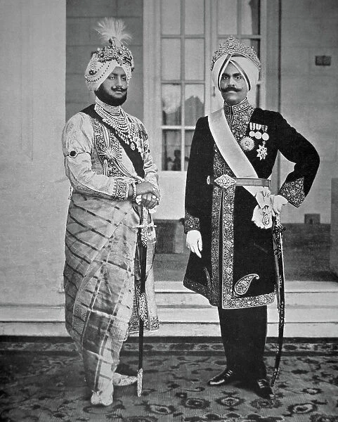 Two Sikh Princes of the Punjab, 20th July 1918 (b  /  w photo)