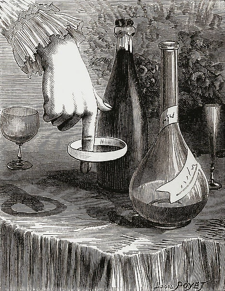 A simple demonstration of centrifugal force, 19th century (print)