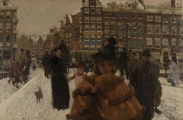 The Singel Bridge at the Paleisstraat in Amsterdam, 1896-8 (oil on canvas)