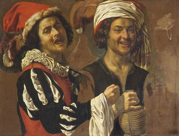 A Singer and a Drinker (oil on canvas)