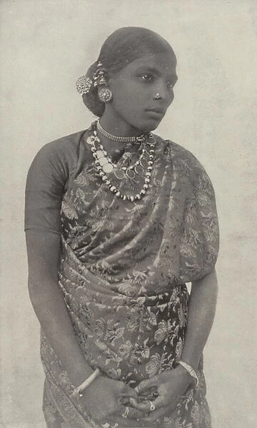 Singhalese Woman (b  /  w photo)